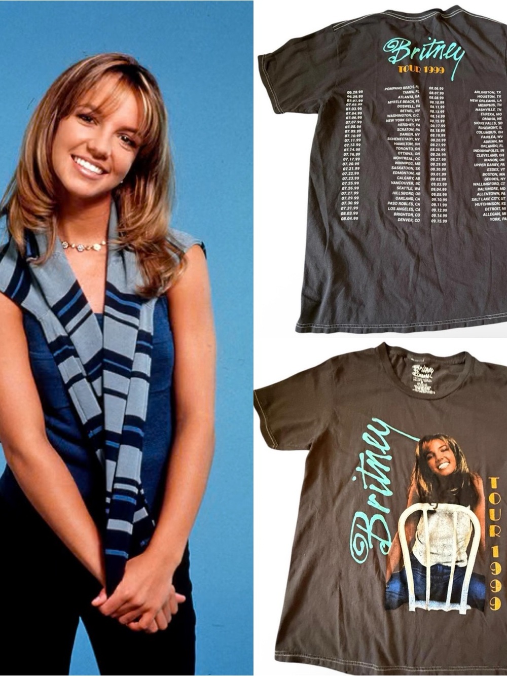 Vintage Britney Spears 1999 Concert Graphic Tour T-Shirt